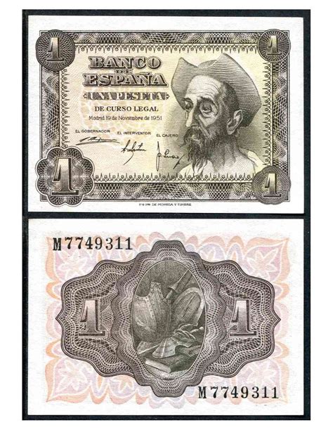 España 1951 Billetes Estado Español Nº 00445 SC UNC 1 peseta