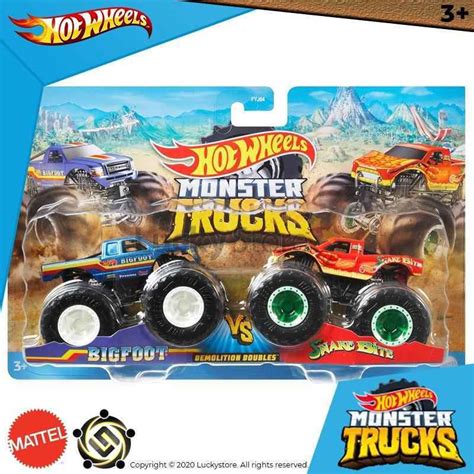 Jual Hot Wheels Monster Trucks Demolition Doubles Bigfoot Vs Snake Bite Di Seller Luckystore