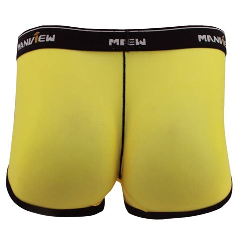 Sexy Men See Through Boxer Briefs Sheer Mesh Pouch Underwear Panties