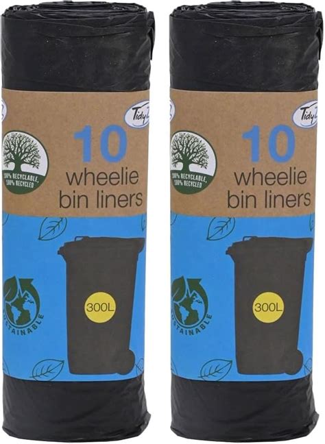 Tidyz X Wheelie Bin Extra Large Liners L Black Dustbin Rubbish