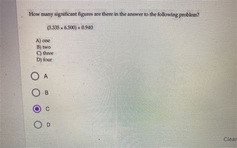 Solved How Many Significant Figures Are There In The Answer