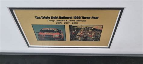 Craig Lowndes And Jamie Whincup Bathurst 3 Peat Signed And Framed Pit Shir