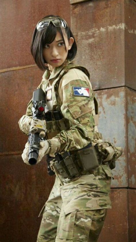 Military Girl Cute Asian Girls Cute Girls 3d Foto Scifi Tough Girl