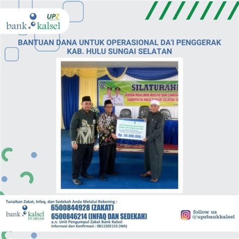 Upz Bank Kalsel Berikan Bantuan Dana Operasional Untuk Dai Penggerak