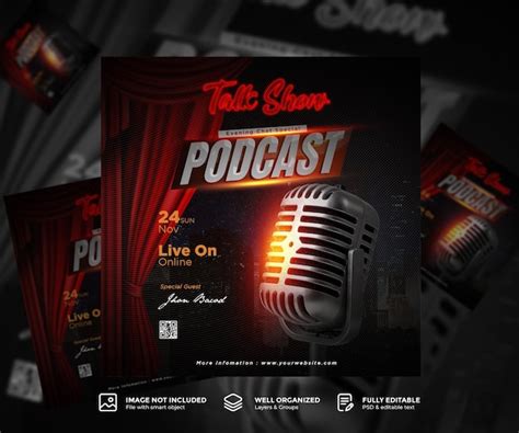 Premium Psd Podcast Flyer And Social Media Post Template