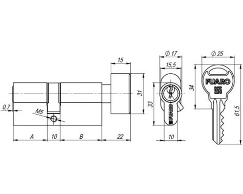 Цилиндровый механизм Fuaro (Фуаро) с вертушкой R302/70 mm-BL (30+10+30 ...