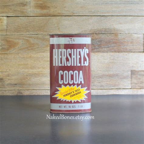 Hershey S Cocoa Tin Vintage 16 Oz 1 LB All Metal Etsy Hershey Cocoa