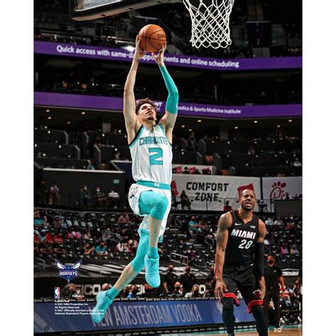 LaMelo Ball Charlotte Hornets Unsigned Dunk vs. Miami Heat Photograph | Lamelo ball, Charlotte ...