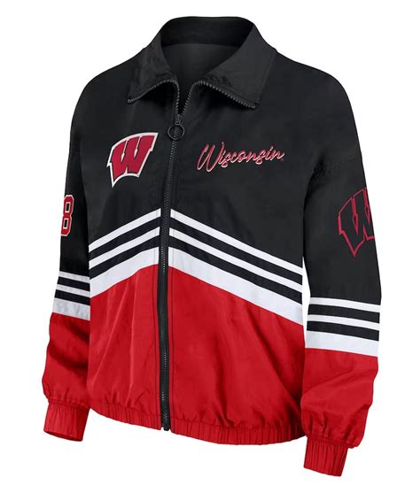 Blackred Wisconsin Badgers Windbreaker Jacket