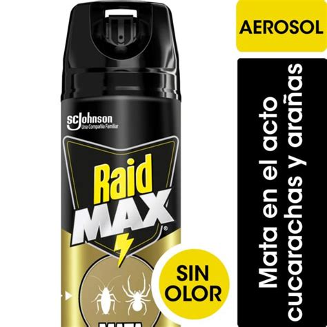 INSECTICIDA RAID MAX CUCARACHAS Y ARAÑAS AEROSOL X 360 ML Super MaMi