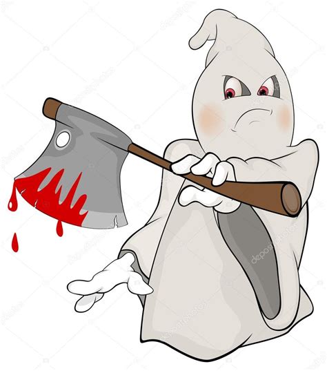 Angry Cartoon Ghost — Stock Vector © Liusaart 70592423