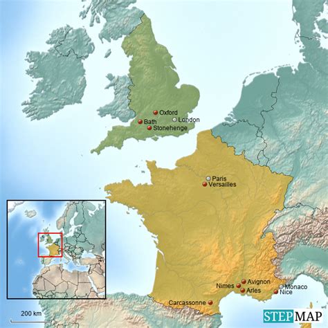 StepMap - England and France - Landkarte für France