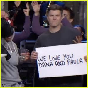 Colin Jost Holds Sign for Dana Carvey & Wife Paula Live on TV During ‘SNL’ Ending Following the ...