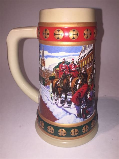 Vintage Collectible Budweiser Ceramic Stein Hometown Holiday 1993