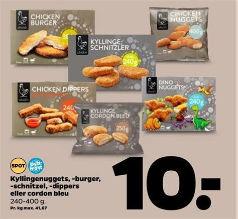 Kyllingenuggets Burger Schnitzel Dippers Eller Cordon Bleu Tilbud