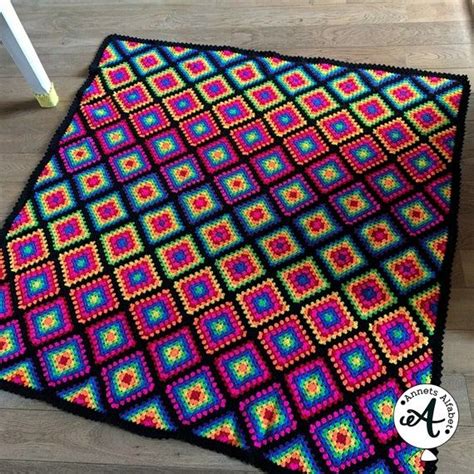 Crochet Pattern Diagonal Granny Square Blanket Granny Squares Granny Square Rainbow Blanket