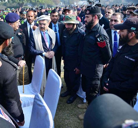 Caretaker Prime Minister Anwaar Ul Haq Kakar Interacts With Kp Police