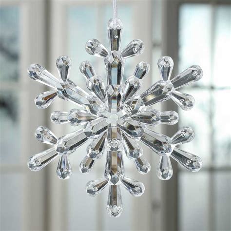 Crystal Acrylic Snowflake Ornament Snow Snowflakes Glitter