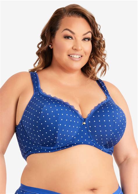 Plus Size Sexy Polka Dot Underwire Full Coverage Butterfly Bra And Panty