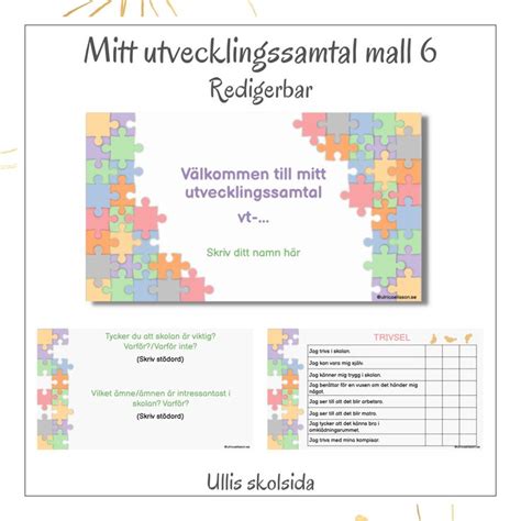 Mitt Utvecklingssamtal Mall Redigerbar Skolmagi Nu Mall