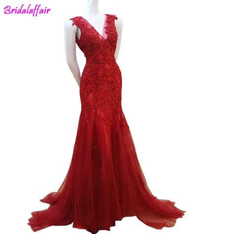 2018 Women Summer Sex Party Dress Red Off The Shoulder Tulle Mermaid Prom Dress Sleeveless