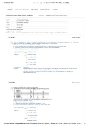 Question Rio Unidade Ii Estudos Disciplinares Revisar Envio Do