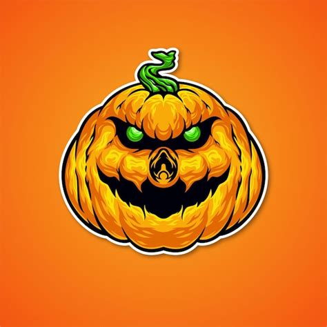 Premium Vector Halloween Pumpkin Head Illustration Premium Vector