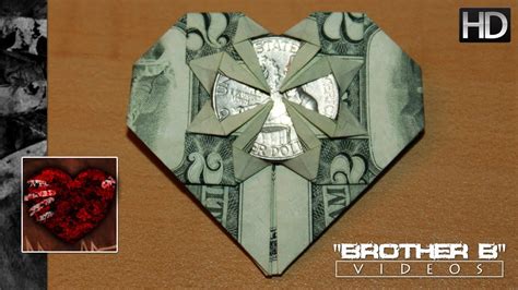 Origami Dollar Bill Heart Quarter Youtube