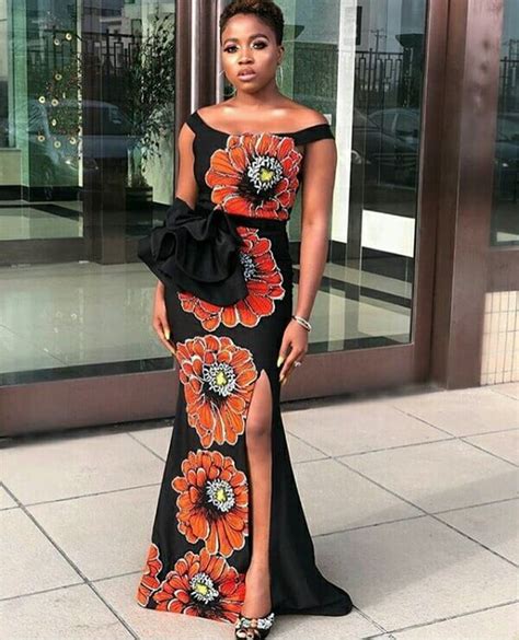 Clipkulture | Off Shoulder Ankara Dress With Thigh High Slit