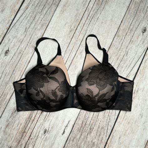 Cacique Black Lace Over Nude Bra Gem