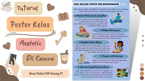 Cara Membuat Poster Kelas Aestetic Di Aplikasi Canva Part 3 Youtube