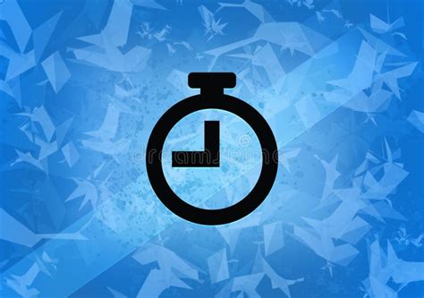 Timer Aesthetic Abstract Icon on Blue Background Stock Illustration ...