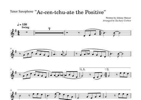 Ac Cent Tchu Ate The Positive Arr Zachary Corbett Sheet Music