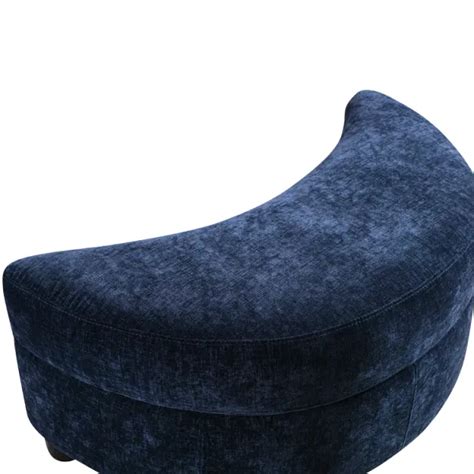 Dropship 327 W Chenille Upholstered Half Crescent Moon Storage Bench