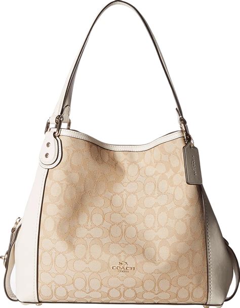 Coach Signature Edie 31 Shoulder Bag Li Light Khaki Chalk One Size Handbags