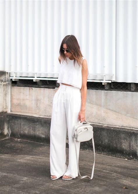 White Pants And White Top Outfit White On White Outfit Ideas Crop