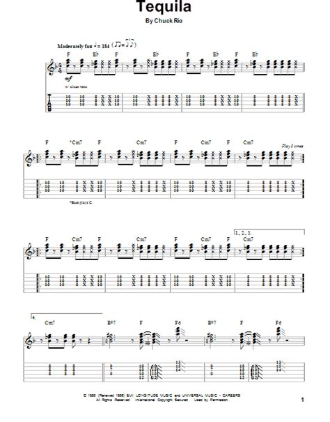 Tequila Guitar Tab Play Along Zzounds