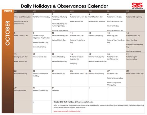 Observances Calendar