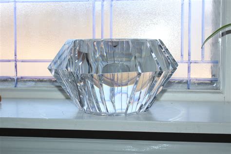 Large Orrefors Crystal Sigma Bowl Heavy And Gorgeous