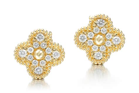 PAIR OF DIAMOND EARRINGS ALHAMBRA VAN CLEEF ARPELS Fine Jewels