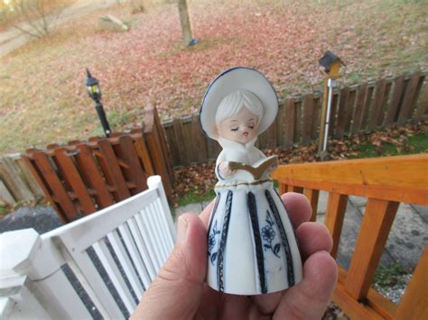 Vintage Jasco Hand Painted Bisque Porcelain Bell Singing Lady L K