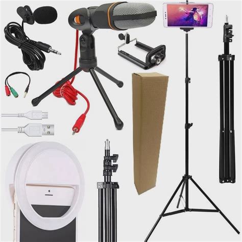 Kit Youtuber Trip Pedestal Microfone Condensador Profissional De