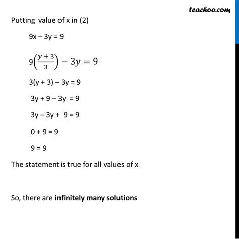 Solve By Substitution Method 3x Y 3 9x 3y 9 [with Video]