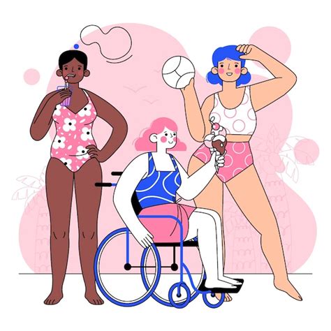 Premium Vector Flat Isolated Girl In Bikini