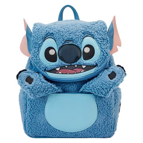 Mini Sac à Dos Disney Lilo Stitch Stitch Souriant en Peluche Bleu