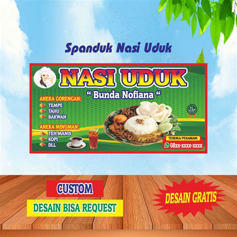 Spanduk Banner Nasi Uduk Kuning Bisa Request Desain Custom Lazada