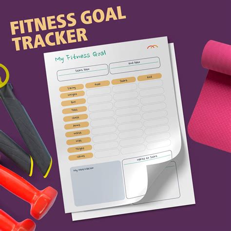 Fitness Goal Tracker, Exercise Tracker, Printable Workout Log sheet, Weekly Work - Digital Art