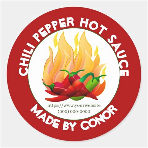 Chili Pepper Hot Sauce 2 Classic Round Sticker Zazzle