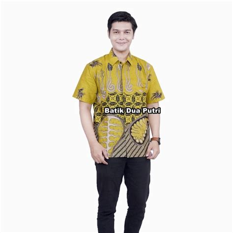 Jual Batik Wanita Modern Couple Warna Kuning Kombinasi Hitam By Batik