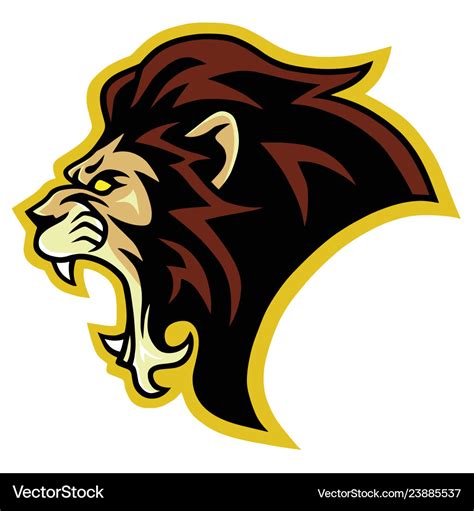 Lion roar logo mascot design template Royalty Free Vector